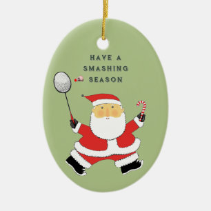 personalized badminton collectible ceramic ornament