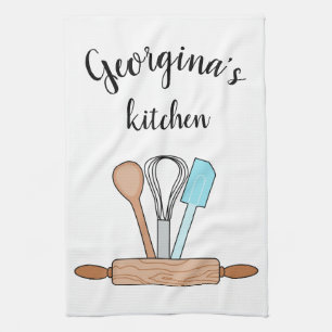 Personalized Bakers Tools Tea Towel