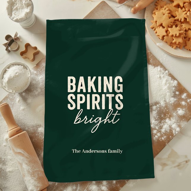 Personalized “Baking Through the Snow” Christmas Tea Towel (Creator Uploaded)