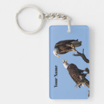 Personalized Bald Eagle Keychain - Add Your Name