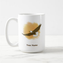 Personalized Bald Eagle with Orange Background