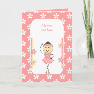 Personalized ballerina birthday thank you card