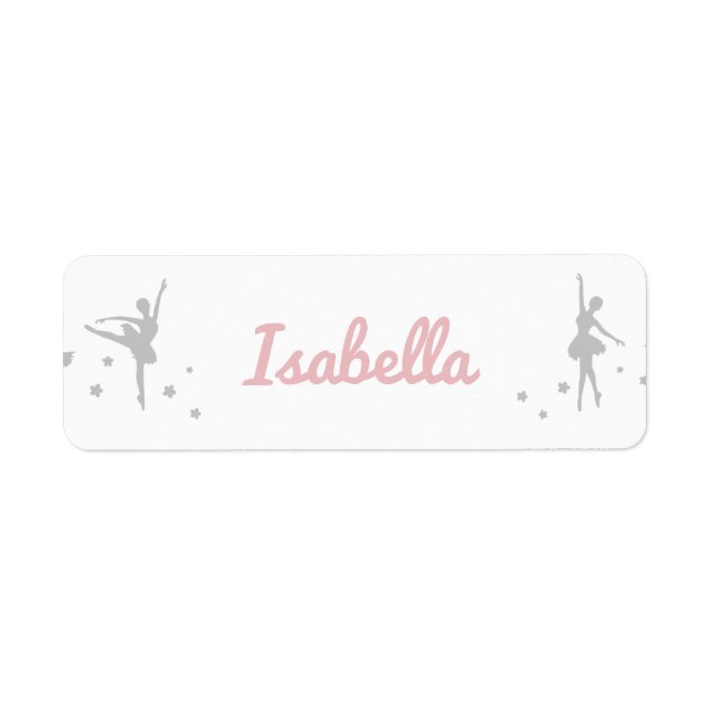 Personalized Ballerina Dance Label Return Address Label (Front)