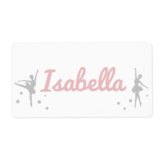 Personalized Ballerina Dancer Sticker Name (Front)