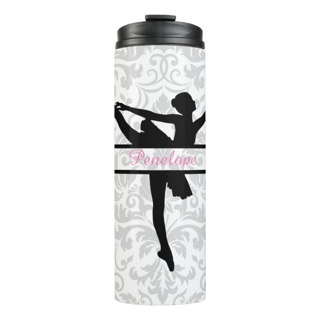 Personalized Ballerina Silhouette Thermal Tumbler (Front)