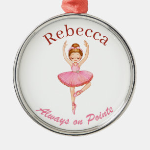 Personalized Ballet Dance, Custom Pink Tutu Gift Metal Ornament