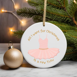 Personalized Ballet Dancer gift, Customized Tutu Ceramic Ornament
