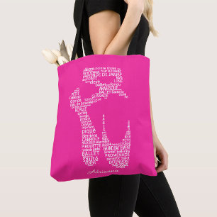 Personalized Ballet Shoe Typgography  Tote Bag