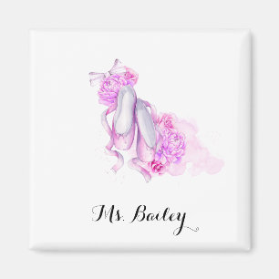 Personalized Ballet Teacher Watercolor Magnet