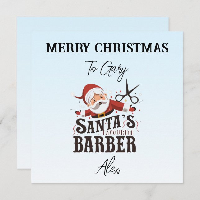 Personalized Barber Christmas Card (Front/Back)
