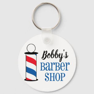 Personalized Barber Shop Key Ring