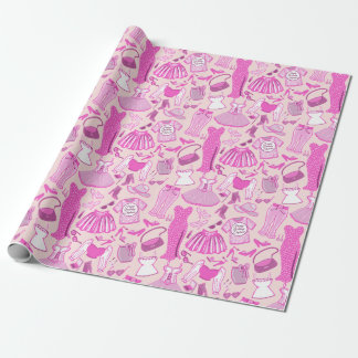 Personalized Barbiecore Pink and Hot Pink Fashion Wrapping Paper
