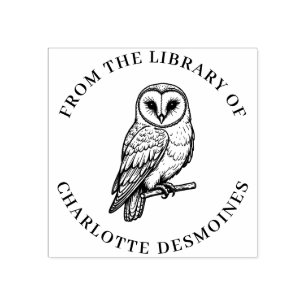 Personalized Barn Owl Book Stamp Custom Ex libris