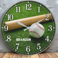 Personalized Baseball Bat and Ball on Green Field