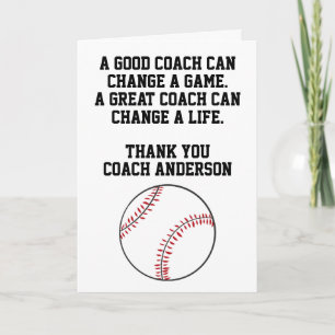 Personalized Baseball Coach From Team Players Card