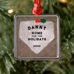 Personalized Baseball Keepsake Metal Ornament