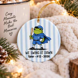 Personalized Baseball Player Gift Custom Name Ceramic Ornament