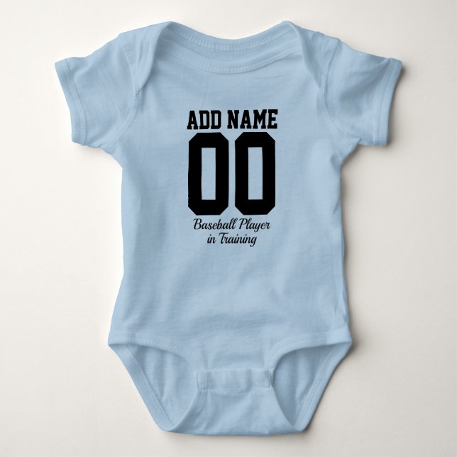 Personalized Baseball Player in Training Baby Bodysuit (Front)