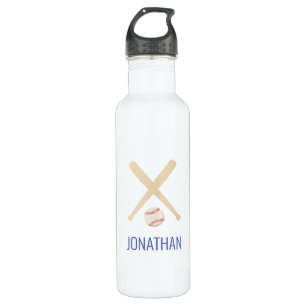 personalized baseball red white blue 710 ml water bottle