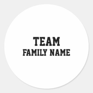 Personalized Baseball Style Family Team Toddler T Classic Round Sticker