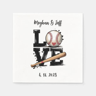 Personalized Baseball Themed Wedding  Napkin