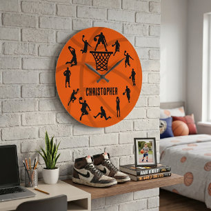 Personalized Basketball Action Large Clock