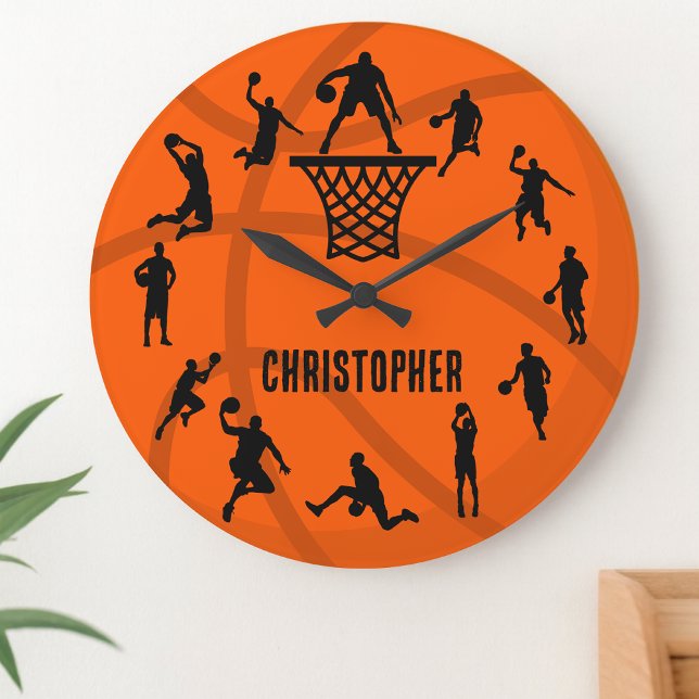 Personalized Basketball Action Large Clock (Creator Uploaded)