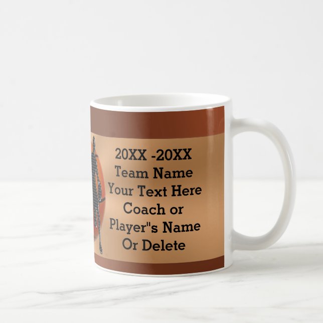PERSONALIZED Basketball Mugs for Players, Coaches (Right)