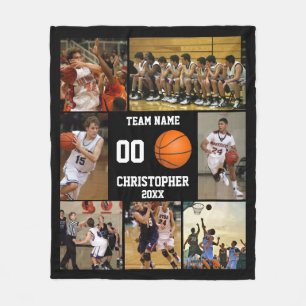 Personalized Basketball Player Photo Room Decor Fleece Blanket