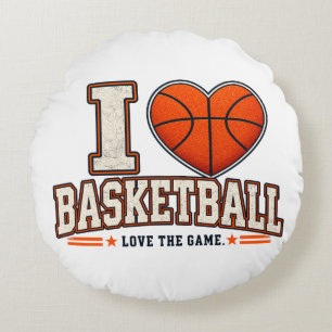 Personalized Basketball Throw Pillow I Love Bask