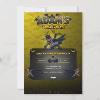 Personalized Batman Birthday Invitation 