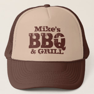 Personalized BBQ hat for guys   Brown beige