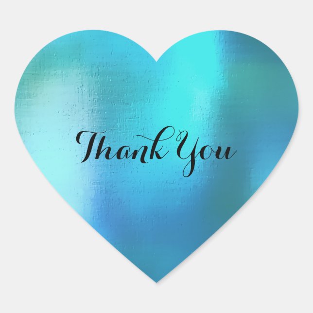 Personalized Beach Blue Water Blue Heart Sticker (Front)