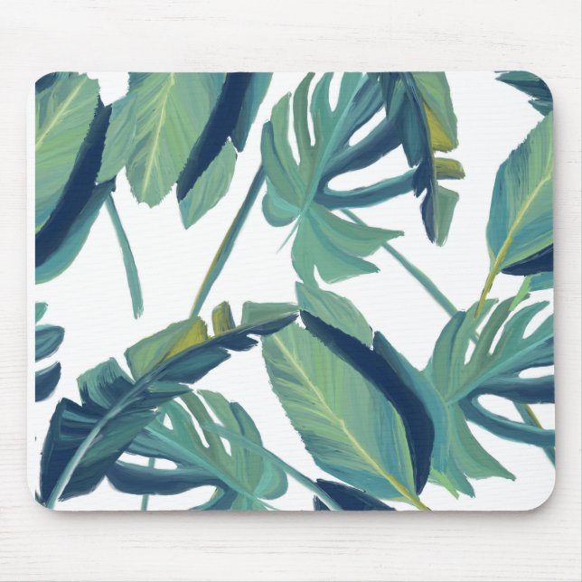 Personalized Beach Palm Leaf Tropical Mouse Pad (Front)