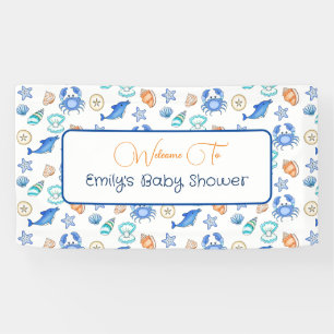 Personalized Beach Themed Baby Shower Banner