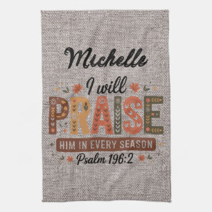 Personalized Beautiful Fall/Thanksgiving Christian Tea Towel