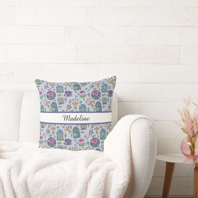 Personalized Beauty and the Beast Book Girl Cushion (Couch)