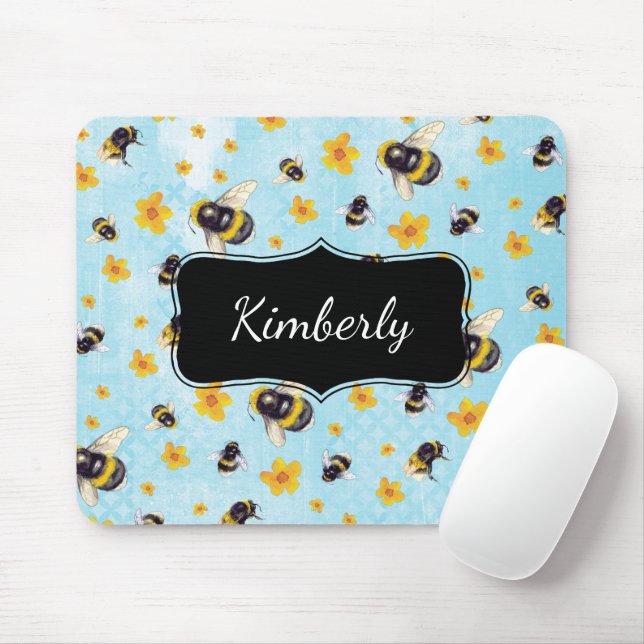 Personalized Bee Mouse Pad (With Mouse)