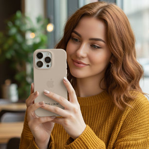 Personalized Beige iPhone Case with Custom