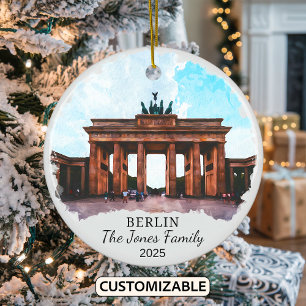 Personalized Berlin Ornament, Germany Ceramic Ornament