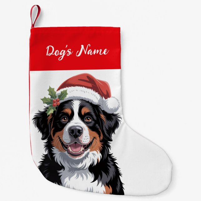 Personalized Bernese Mountain Dog Christmas        Small Christmas Stocking (Front)