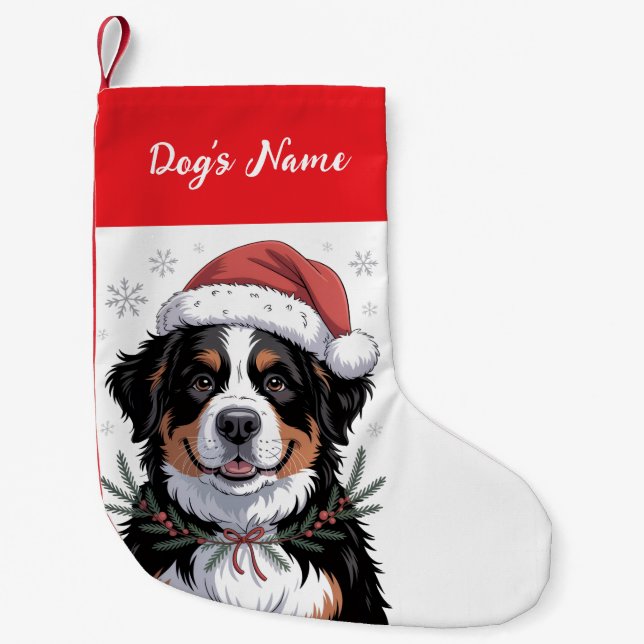 Personalized Bernese Mountain Dog Christmas        Small Christmas Stocking (Front)