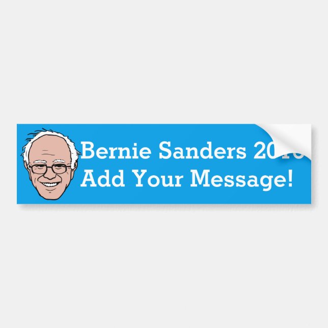 PERSONALIZED Bernie Sanders Cartoon Face Bumper Sticker (Front)