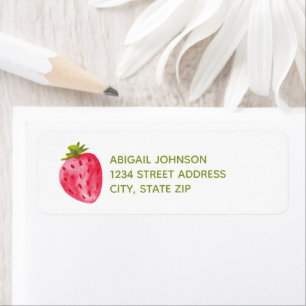 Personalized Berry First Birthday Strawberry Return Address Label
