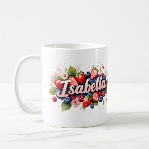 Personalized Berry Floral Name Mug – Isabella