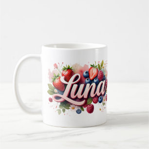 Personalized Berry Floral Name Mug – Luna
