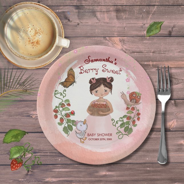 Personalized Berry Sweet Baby Shower Paper Plates (Personalized Berry Sweet Baby Shower Paper Plates)