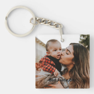 Personalized Best Auntie Ever Custom Photo  Key Ring