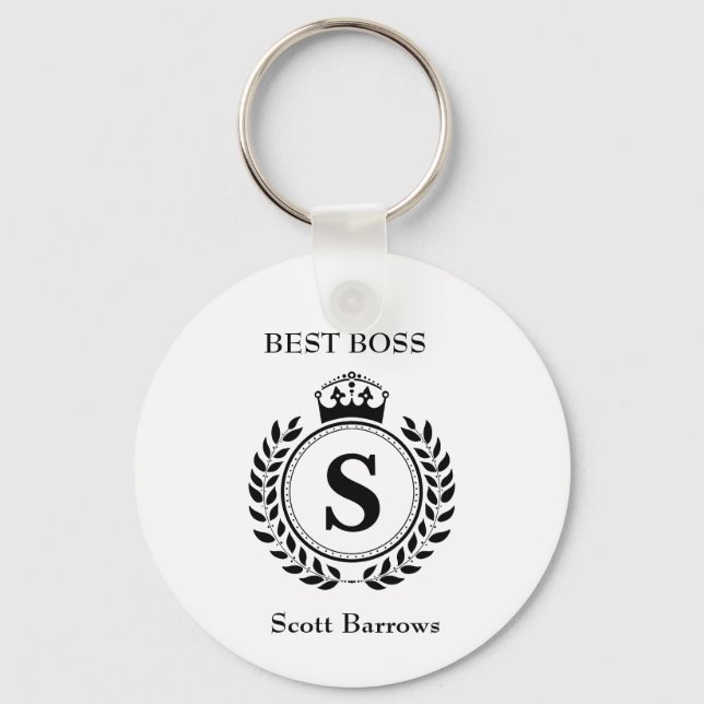 Personalized best Boss Customizable Awards Key Ring (Front)