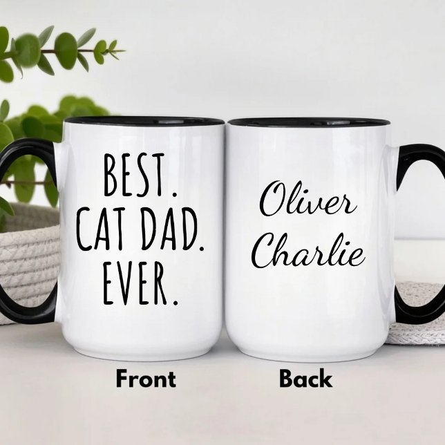 Personalized Best Cat Dad Ever  Mug (Creator Uploaded)